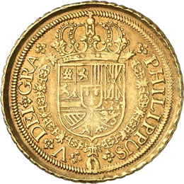 Philippe V, 1700-1746.  8 Escudos ... 