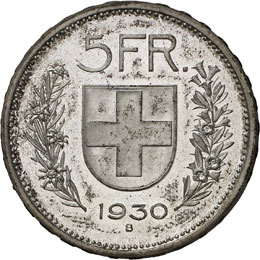 CONFÉDÉRATION - 5 Francs 1930 B, ... 