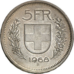 CONFÉDÉRATION - 5 Francs 1968 B, ... 
