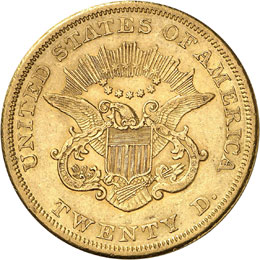 20 Dollars Coronet Head 1856 S,  ... 
