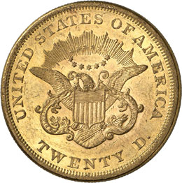 20 Dollars Coronet Head 1864.  ... 