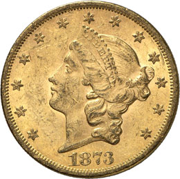 20 dollars Coronet Head 1873.  ... 