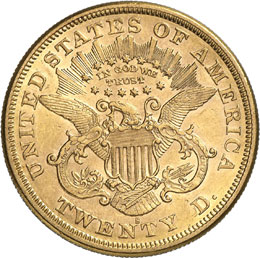20 Dollars Coronet Head 1874 S, ... 