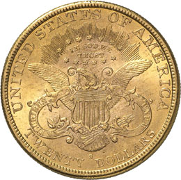 20 Dollars Coronet Head 1891 S, ... 