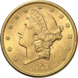 20 Dollars Coronet Head 1907.  ... 