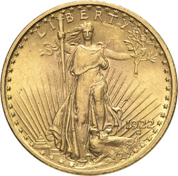 20 Dollars  Saint-Gaudens 1922.  ... 
