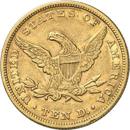10 Dollars Coronet Head 1854.  ... 
