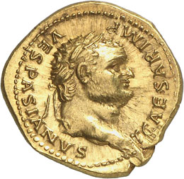 Titus César 69-79.  Aureus 77-78. ... 