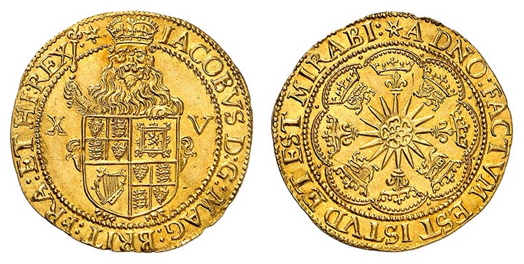 Jacques I, 1603-1625.  Spur-Ryal ... 