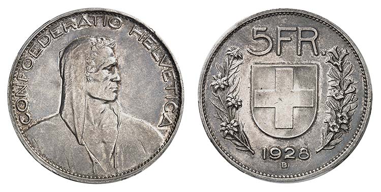 Confédération - 5 Francs 1928 B, ... 