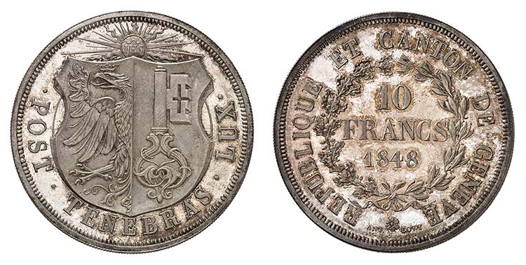 Genève - 10 Francs en argent ... 