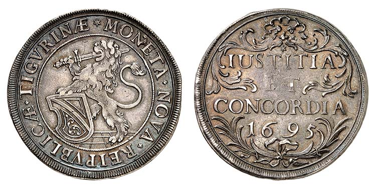 Zurich - Taler 1695. Lion debout ... 