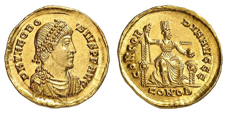 Théodose I 379-395. Solidus ... 