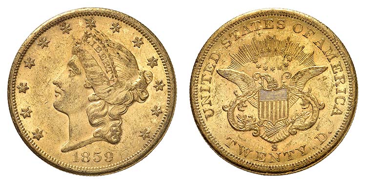 20 Dollars 1859 S, San Francisco. ... 