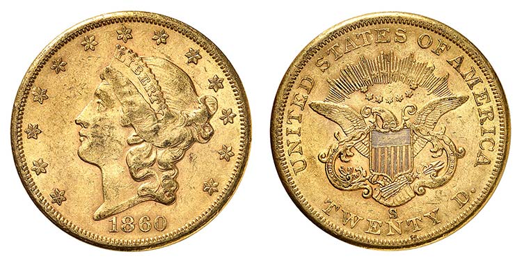 20 Dollars 1860 S, San Francisco. ... 