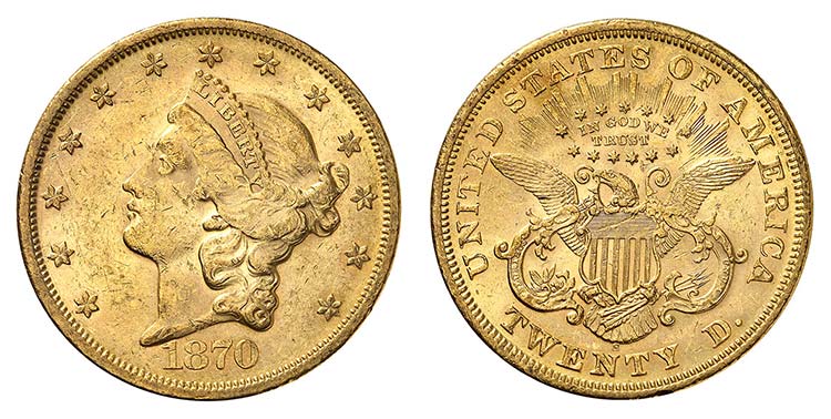 20 Dollars 1870 S, San Francisco. ... 