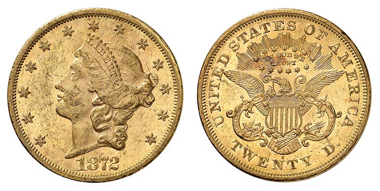 20 Dollars 1872 S, San Francisco. ... 