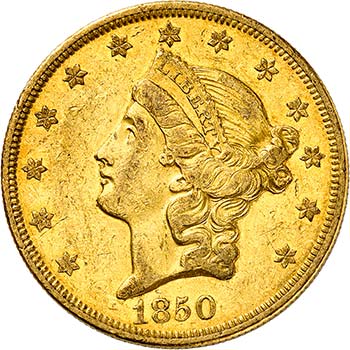 20 Dollars Coronet Head 1850 O, ... 