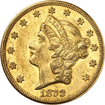 20 Dollars Coronet Head 1853 O, ... 