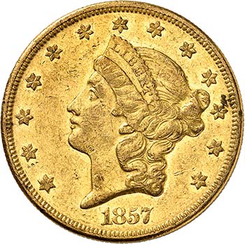 20 Dollars Coronet Head 1857 O, ... 