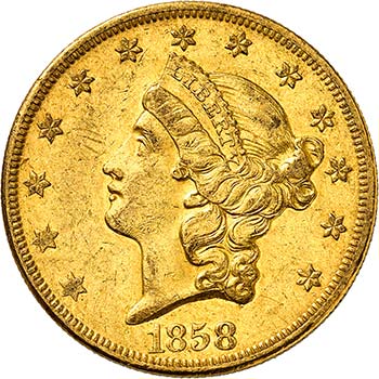 20 Dollars Coronet Head 1858 O, ... 