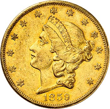 20 Dollars Coronet Head 1859 O, ... 