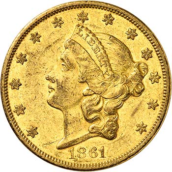20 Dollars Coronet Head 1861 O, ... 
