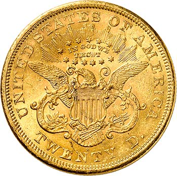 20 Dollars Coronet Head 1868 S,  ... 