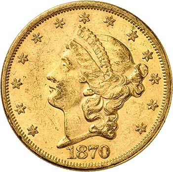 20 Dollars Coronet Head 1870.  ... 