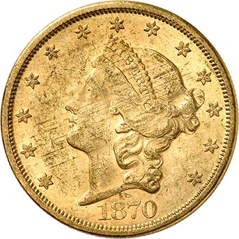 20 Dollars Coronet Head 1870 S,  ... 