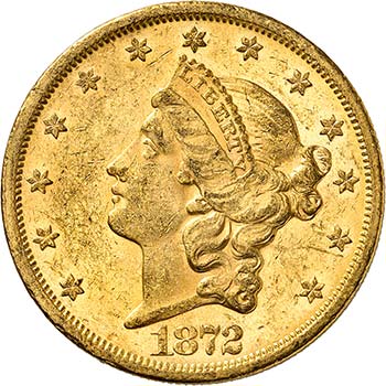 20 Dollars Coronet Head 1872 S,  ... 