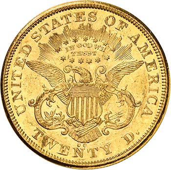 20 Dollars Coronet Head 1874 CC, ... 