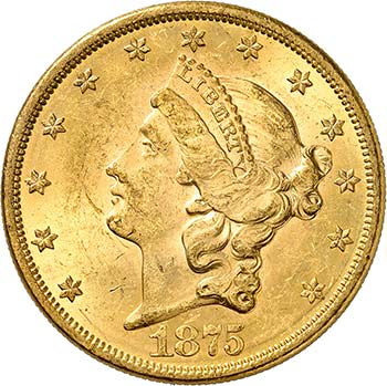 20 Dollars Coronet Head 1875. ... 