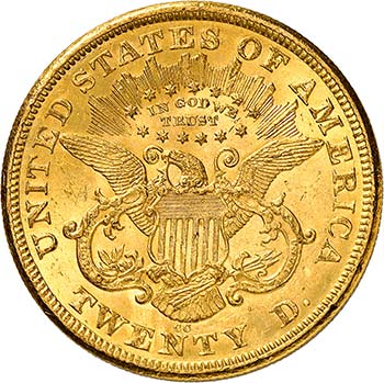 20 Dollars Coronet Head 1875 CC, ... 