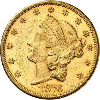 20 Dollars Coronet Head 1876 CC, ... 