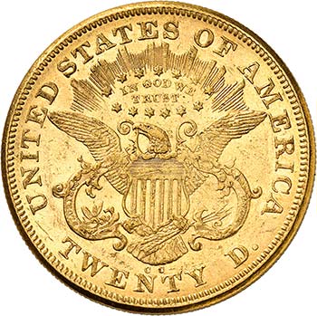20 Dollars Coronet Head 1876 CC, ... 