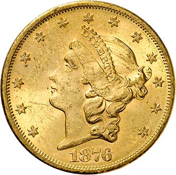 20 Dollars Coronet Head 1876 S, ... 