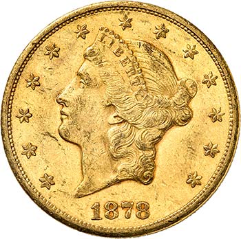 20 Dollars Coronet Head 1878 CC, ... 