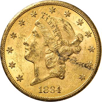 20 Dollars Coronet Head 1884 CC, ... 