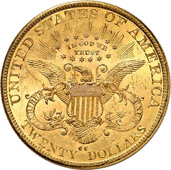 20 Dollars Coronet Head 1890 CC, ... 