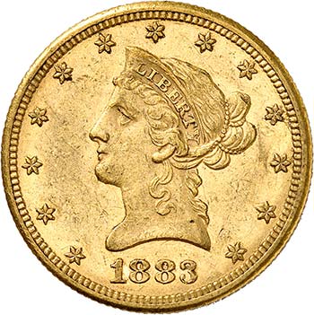 10 Dollars 1883 CC, Carson City. ... 