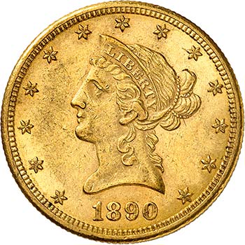 10 Dollars 1890 CC, Carson City. ... 