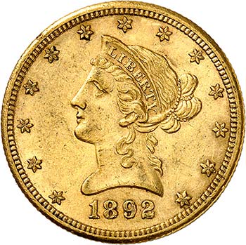 10 Dollars 1892 CC, Carson City. ... 