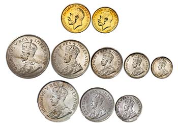 Série de 10 monnaies 1923, ... 