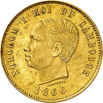 Norodom I, 1860-1904.  4 francs ... 