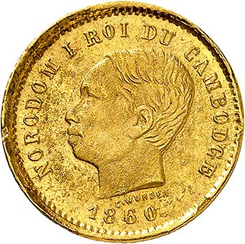 Norodom I, 1860-1904.  50 centimes ... 