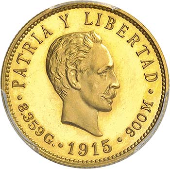 5 Pesos 1915, Philadelphia. FRAPPE ... 
