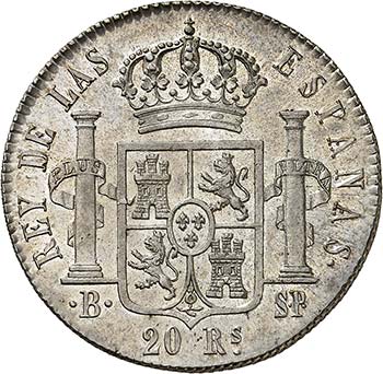 20 Reales 1823 B-SP, Barcelone. ... 