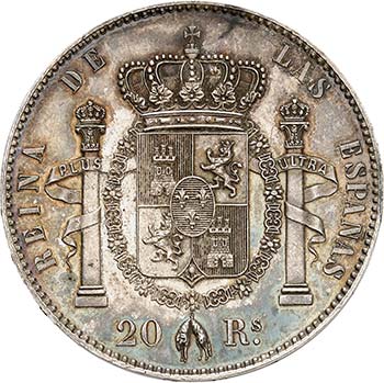 20 Reales 1859, Madrid. ESSAI en ... 