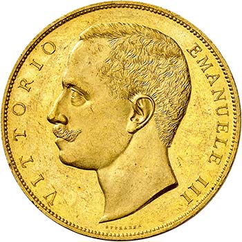 100 lire 1905 R,Rome. Tête nue à ... 